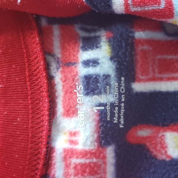 3/$18 - Carter's Firetruck Fleece Onesie - Picture 2 of 2